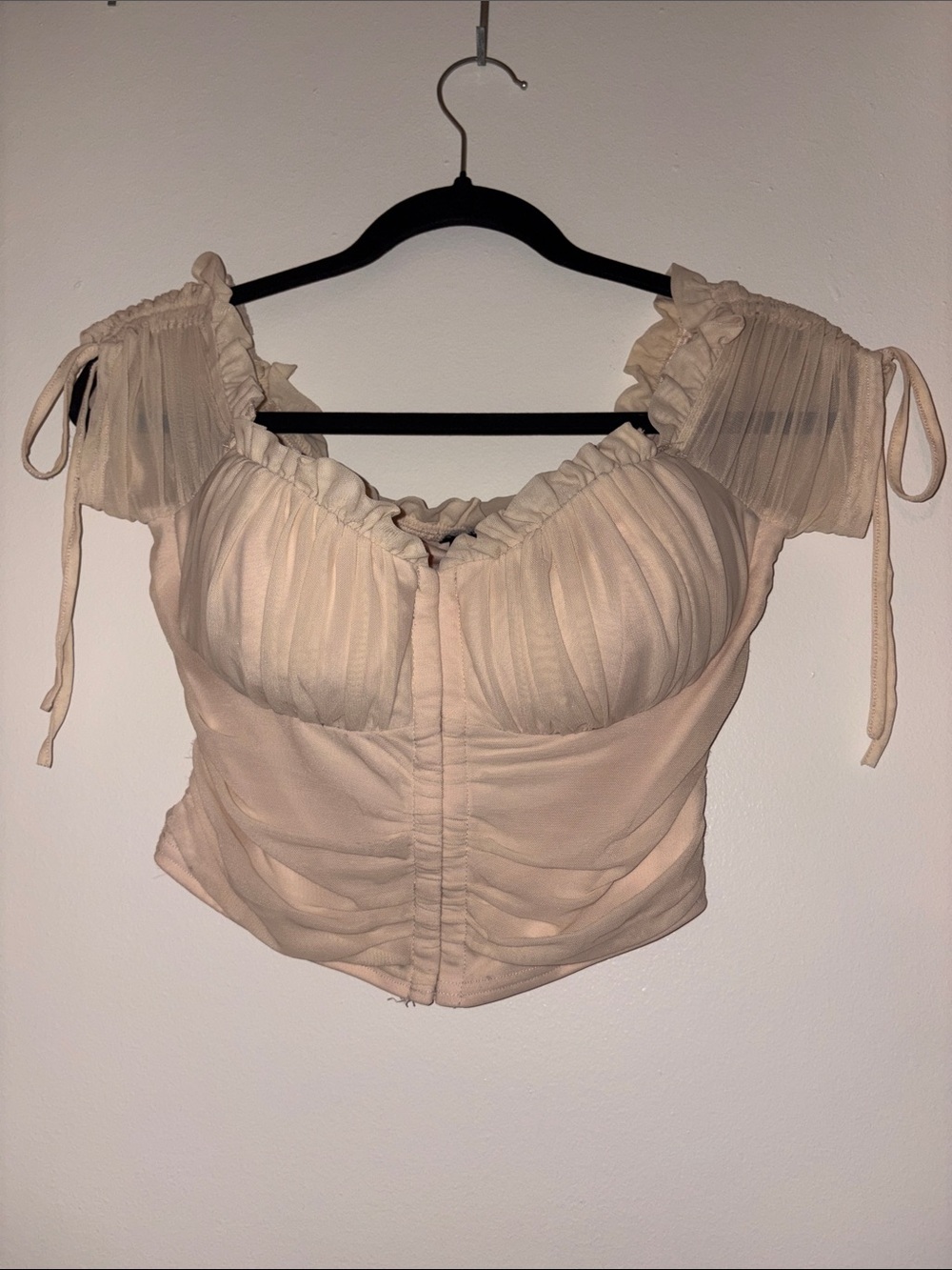 Windsor Blush Ruched Off-Shoulder Crop Top